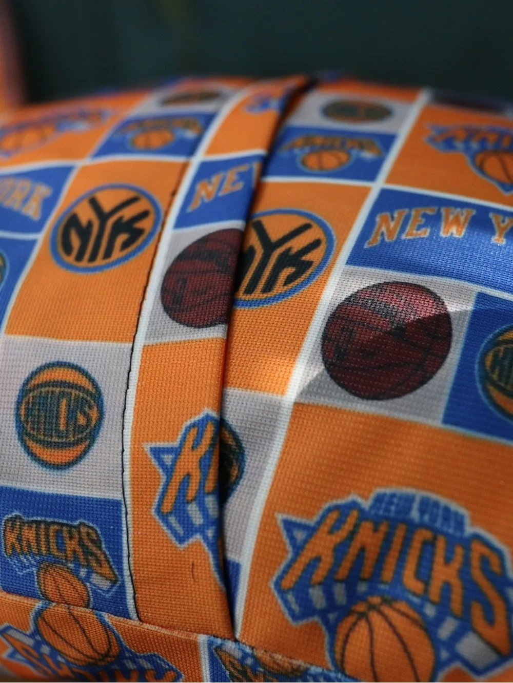 Knicks Orange & Blue Decorative Pillow - Official Team Pattern